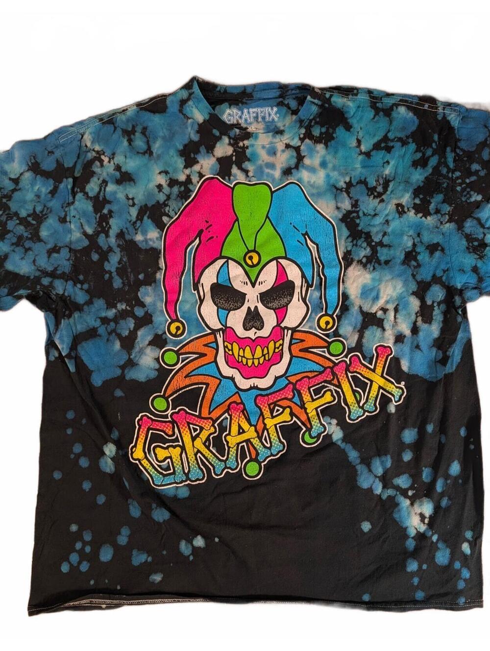 GRAFFIX Jester Blue Tie Dye Get Down Art T-Shirt ~Never Worn~ S M L XL 2XL